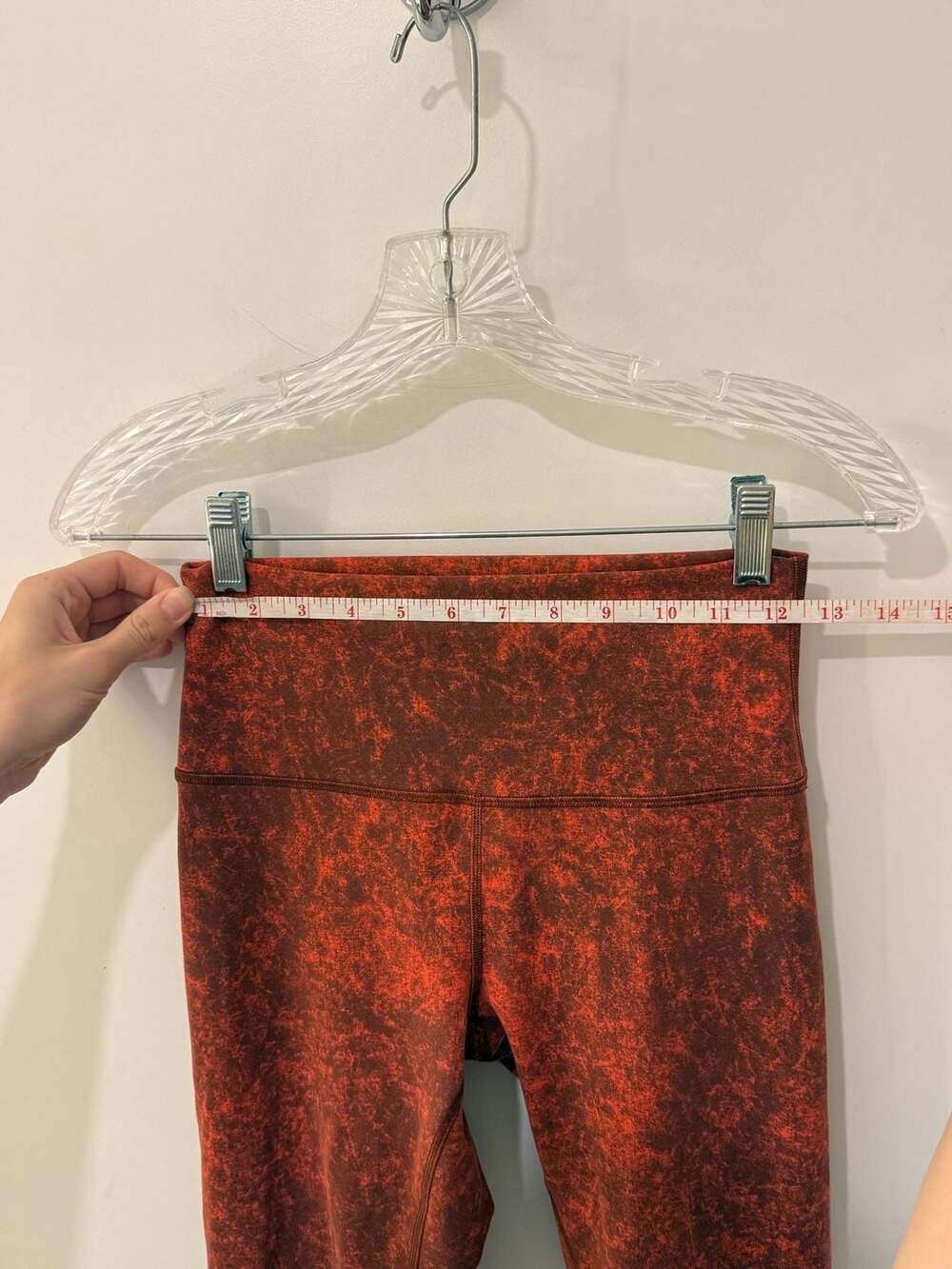 Lululemon Wunder Train High-Rise Crop Leggings in Denim Wash Print Autumn Red - Picture 4 of 7